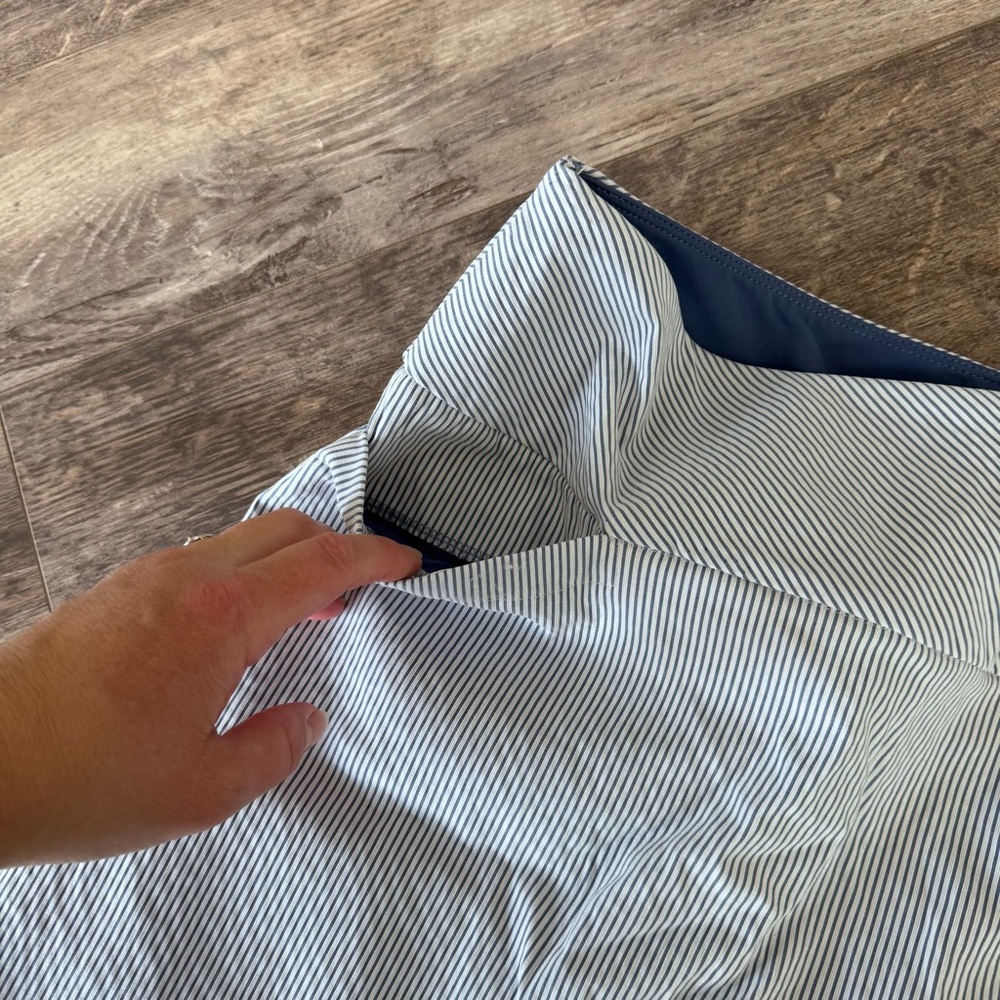 SC&CO Comfortable Stretch Double Wraparound Skort - Striped Blue & White - Picture 8 of 9